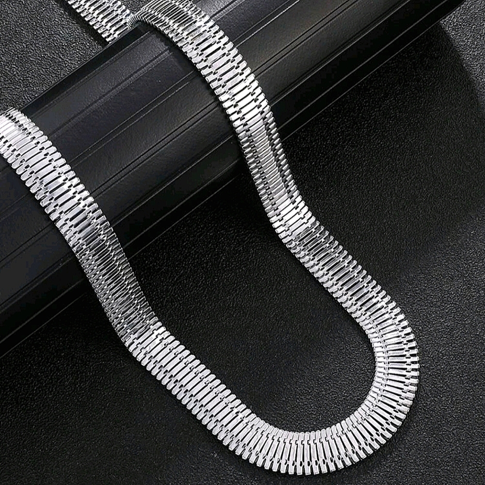 Minimalist Stainless Steel Thick Chain Necklace Matching Bracelet Set - Picture 4 of 8